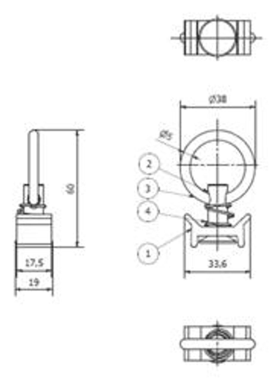 Singlestud | Brott: 1800kg | EN-12195 LC 670daN