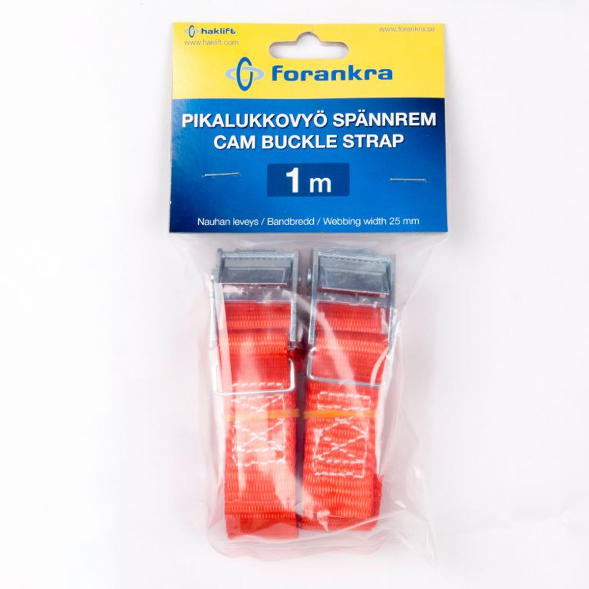 Kamlåssurrning 25mm | Längd: 1m | Röd | 2-pack