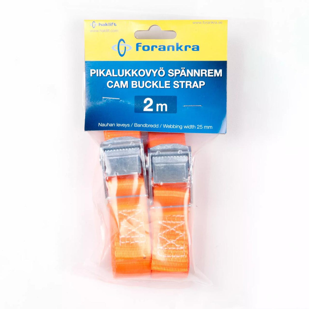 Kamlåssurrning 25mm | Längd: 2m | Orange | 2-pack