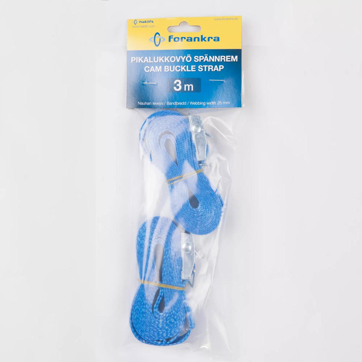 Kamlåssurrning 25mm | Längd: 3m | Blå | 2-pack
