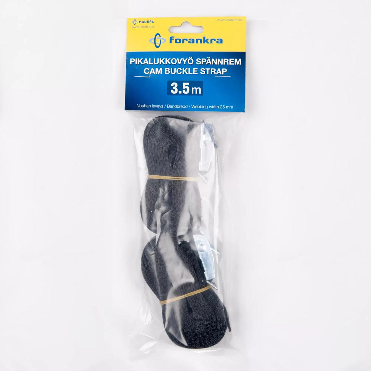 Kamlåssurrning 25mm | Längd: 3,5m | Svart | 2-pack