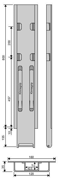 Kinnegrip sida K20 800 mm 2P