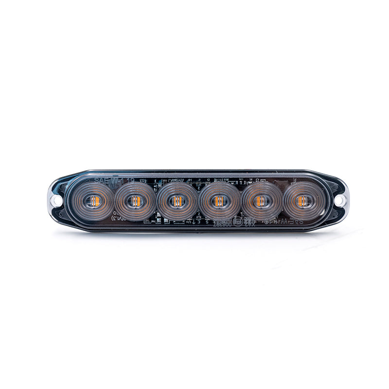 NQP Strobe 6 LED Slim, Gul, Rökfärgat