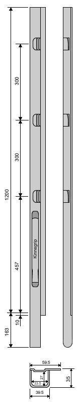 Kinnegrip vf K20 1200 mm stål
