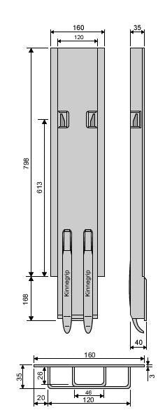 Kinnegrip sida K5 800 mm