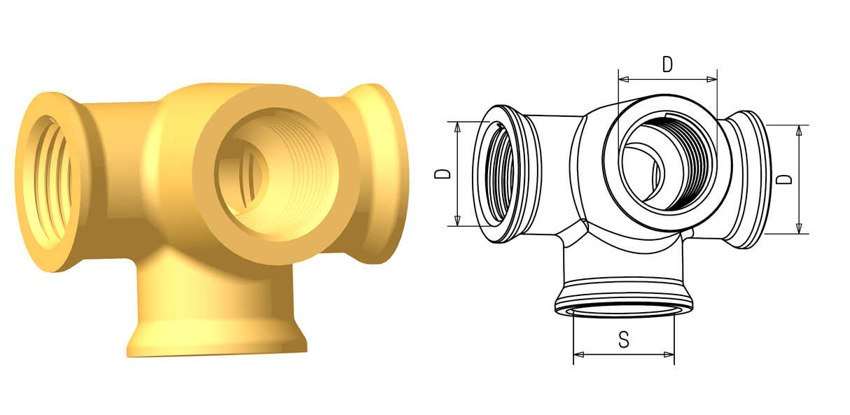 4-vägsblock p5-3 st M16x1.5