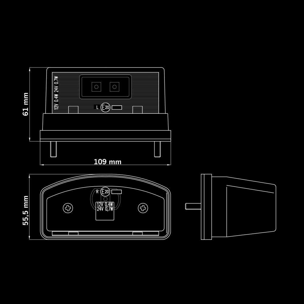 Nummerskyltbelysning röd 2-LED