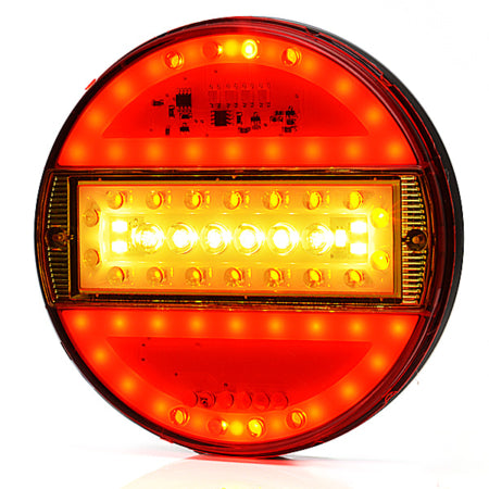 Rund LED 5 kammare 12-24V 142mm dia Färgad Lins
