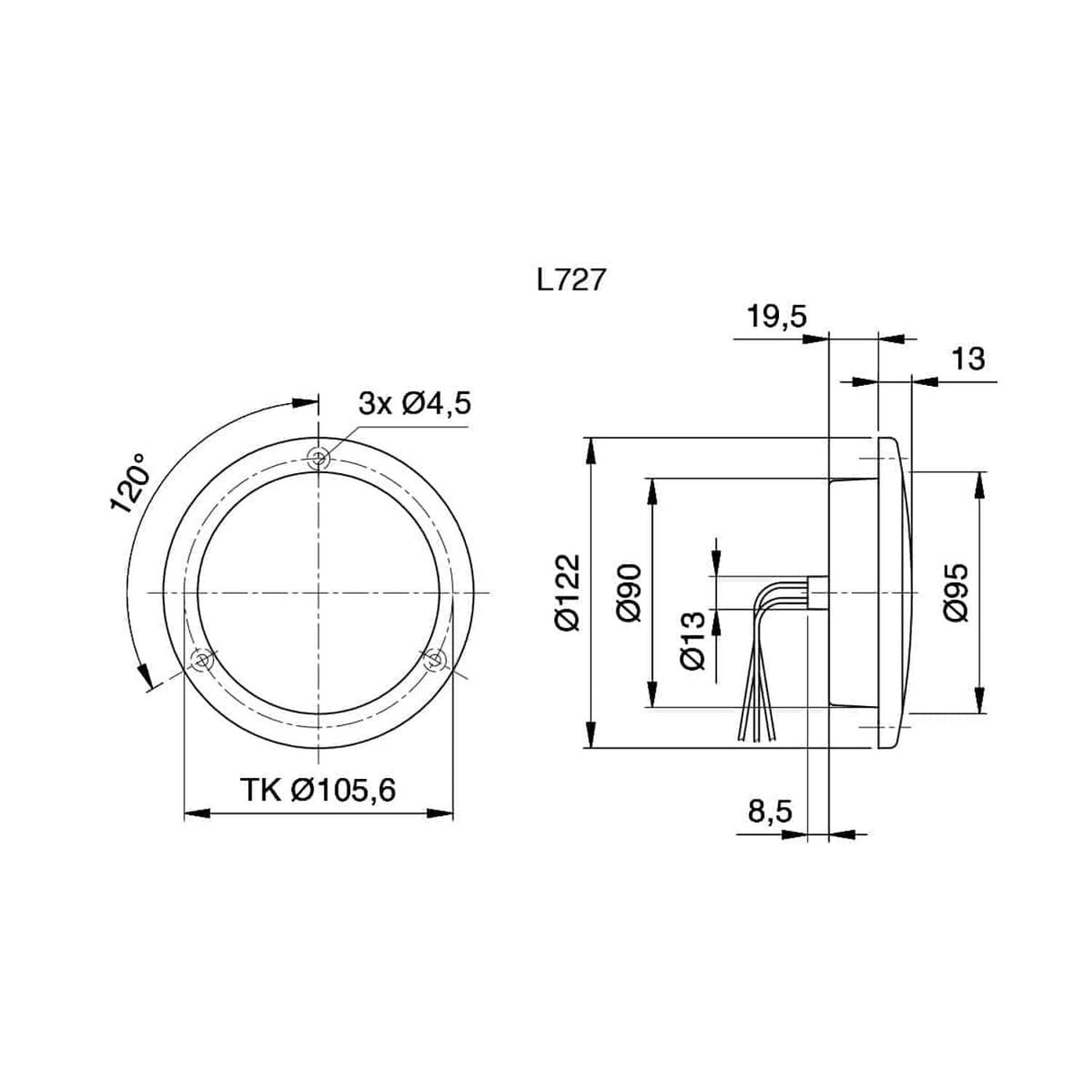 Bak/Broms/Blink LED 24V Jokon lilla