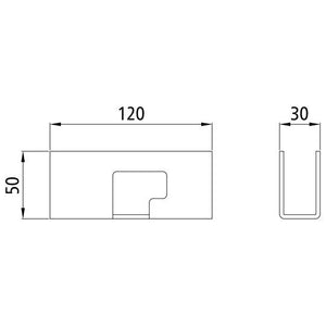 K20 Kinnetop / toppkoppling balja 120 mm stål