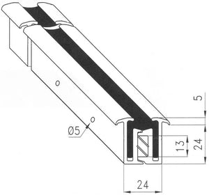 Gångjärnslist 24x4000 mm