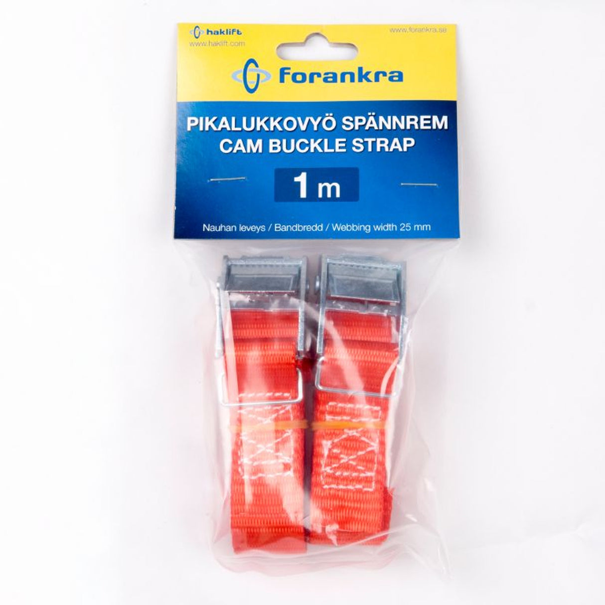 Kamlåssurrning 25mm | Längd: 1m | Röd | 2-pack