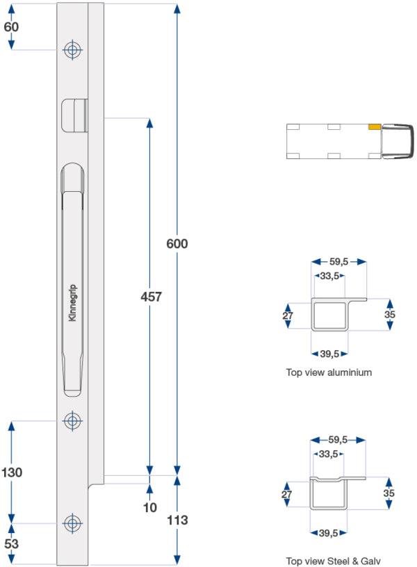Framstolpe K20-600 stål V