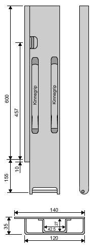Kinnegrip vb be K20 600 mm stål