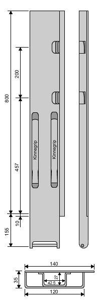 Kinnegrip bak hö K20 800 mm stål