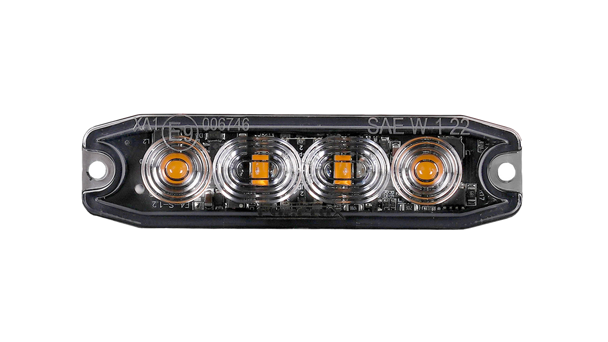 NQP Strobe 4 LED Slim, Gul, Rökfärgat