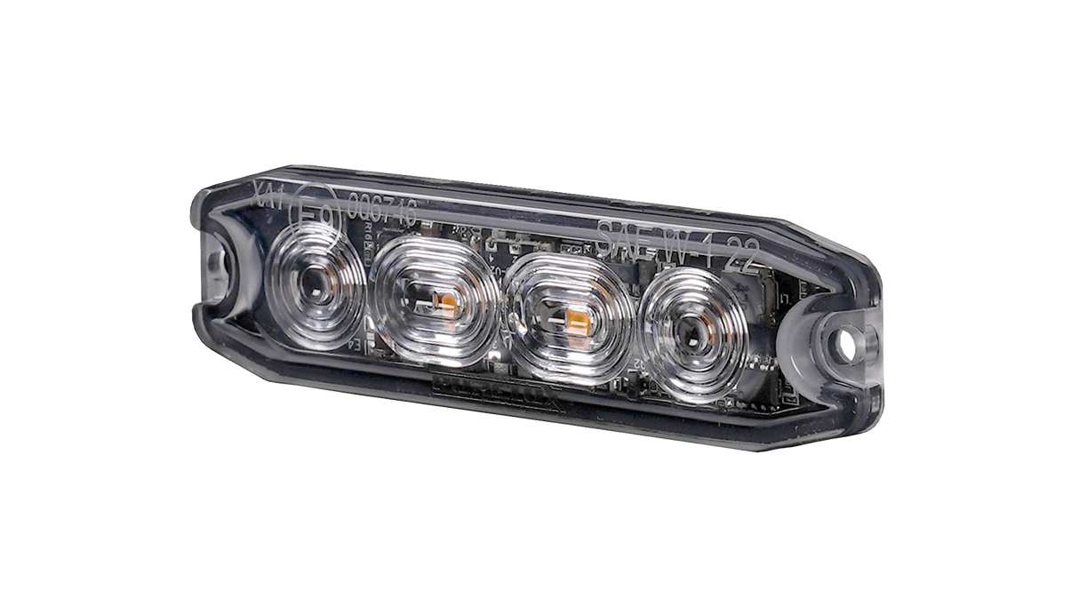 NQP Strobe 4 LED Slim, Gul, Rökfärgat