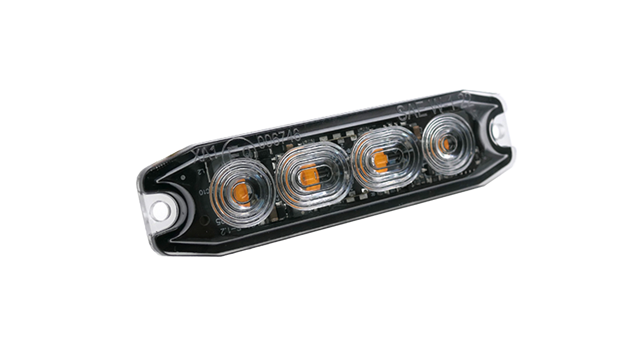 NQP Strobe 4 LED Slim, Gul, Rökfärgat