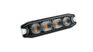 NQP Strobe 4 LED Slim, Gul, Rökfärgat