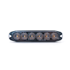 NQP Strobe 6 LED Slim, Gul, Rökfärgat