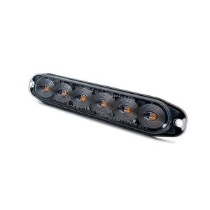 NQP Strobe 6 LED Slim, Gul, Rökfärgat