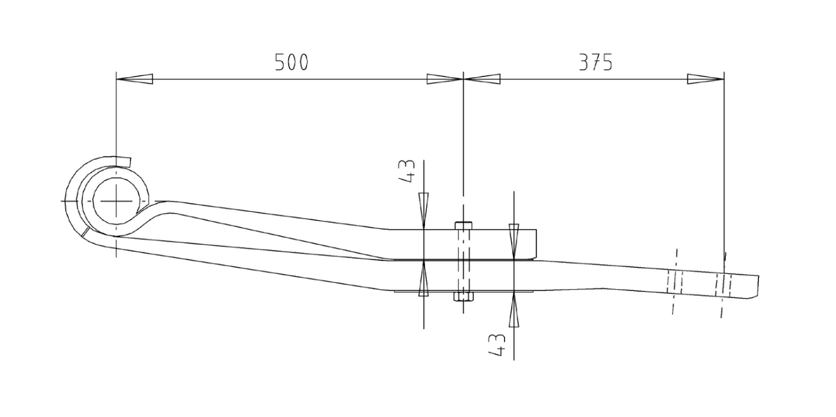 Fjäderarm 43/43 u modul