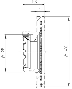 Bromsskiva 22,5", 430 mm x 45 mm, 10-bult