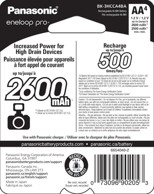 Batteri / Laddbara / LR6 / AA / Ni-MH / 2500mAh / Pro / 4-Pack