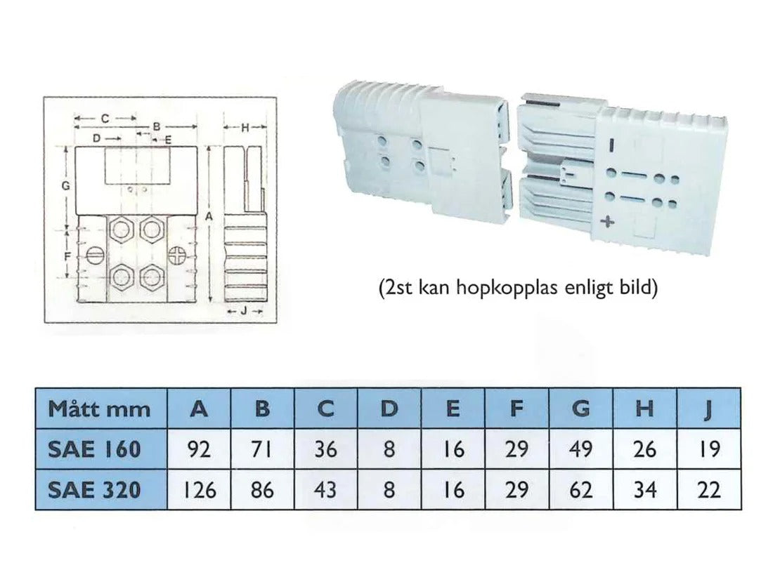 Batterikontakt grå 36 V