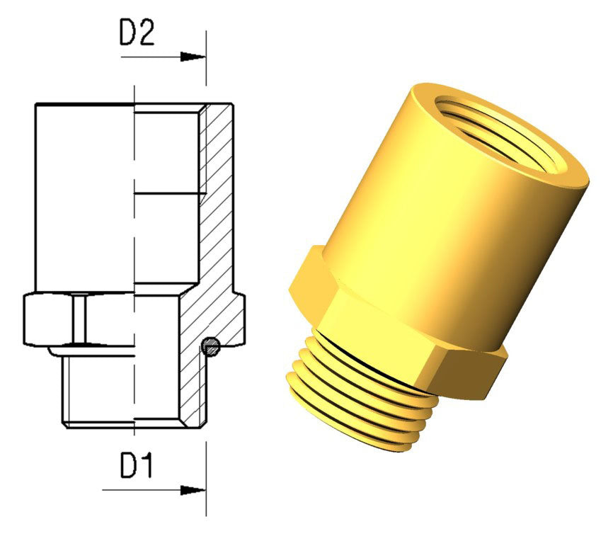 Övergång 3/8 Npt-M16