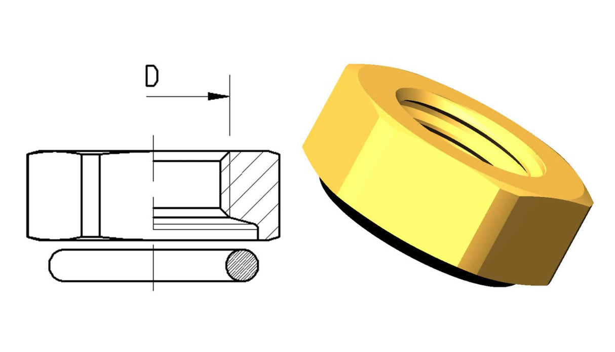 Kontramutter med O-ring M12