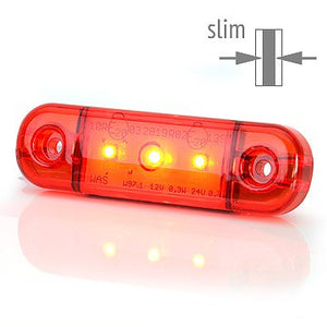 Positionsljus röd slim 3 LED 9-36V