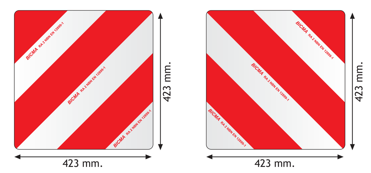 Varningsskylt vit/röd 423x423