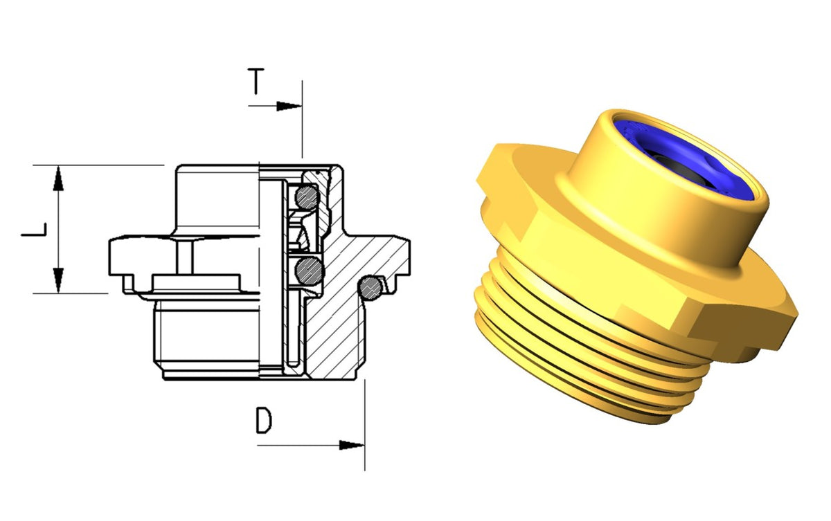 Push-in nippel 8x1/M22