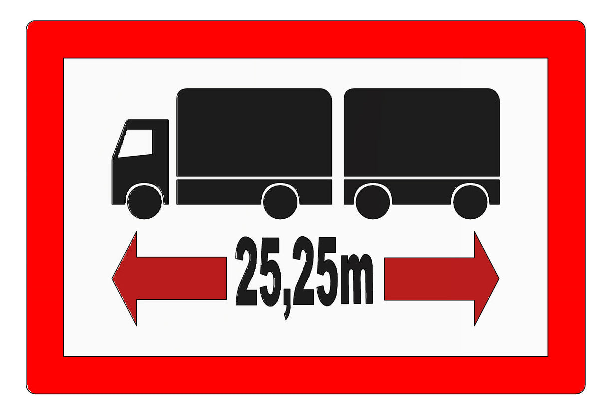 Skylt 25,25 m alu