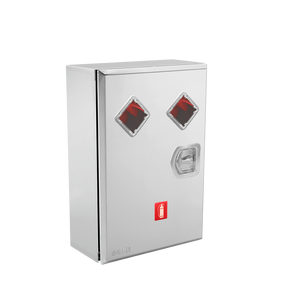 Brandsläckarbox Dubbel Polerad 470x700x240