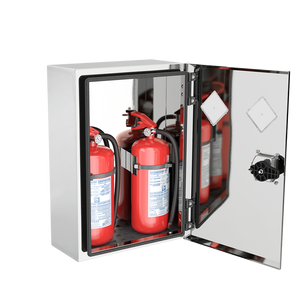 Brandsläckarbox Dubbel Polerad 470x700x240