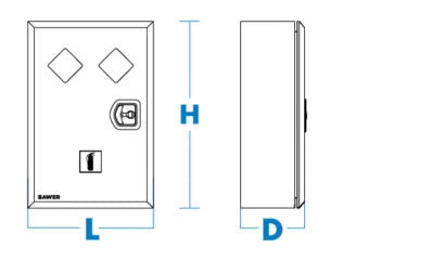 Brandsläckarbox Dubbel polerad 470x700x240